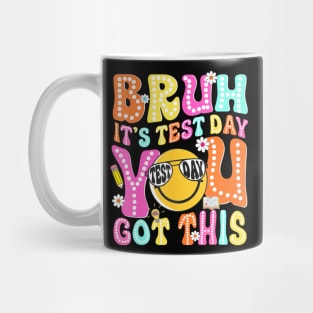 Bruh Its Test Day You Got This Groovy Testing Staar Day Mug